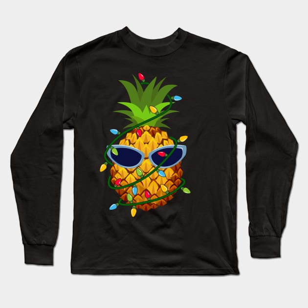 Pineapple Christmas Tree Lights Xmas Boys Men Sunglasses Long Sleeve T-Shirt by saugiohoc994